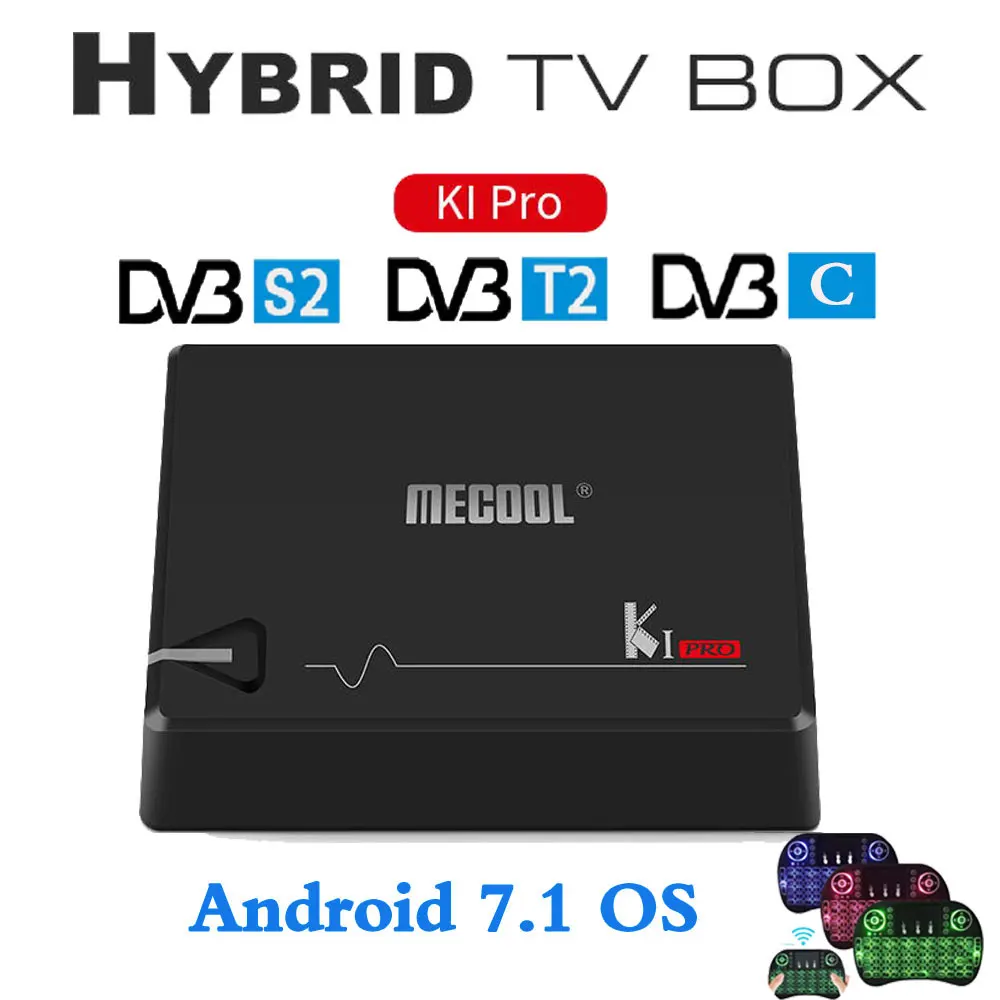 ТВ бокс MECOOL KI PRO Android 7 1 DVB T2 S2 C Декодер Amlogic S905D четырехъядерный 1000M BT4.1 2G/16G K1 Pro смарт