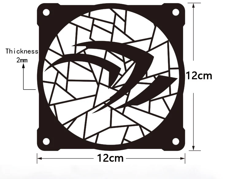 Мод DIY 12 см X 12 см металлическая крышка вентилятора декоративная крышка радиатора аксессуары для водяного охлаждения Система Жидкостного Охлаждения используется для вентиляторов 12 см