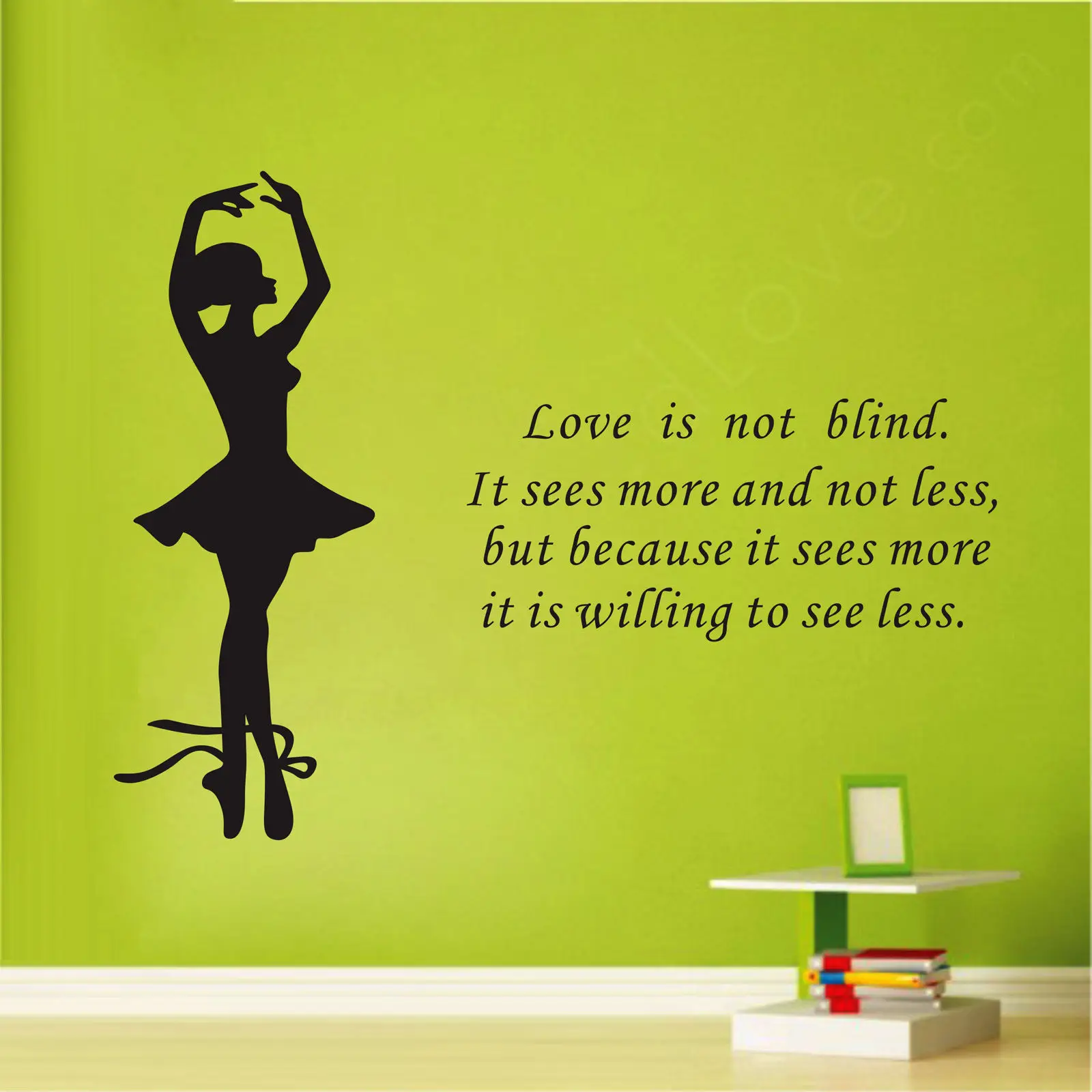Aliexpress Buy New Ballet Dancing Rome Decals Dancer Love is Not Blind Quotes Wall Stickers Free Shipping from Reliable wall sticker suppliers on LOVE