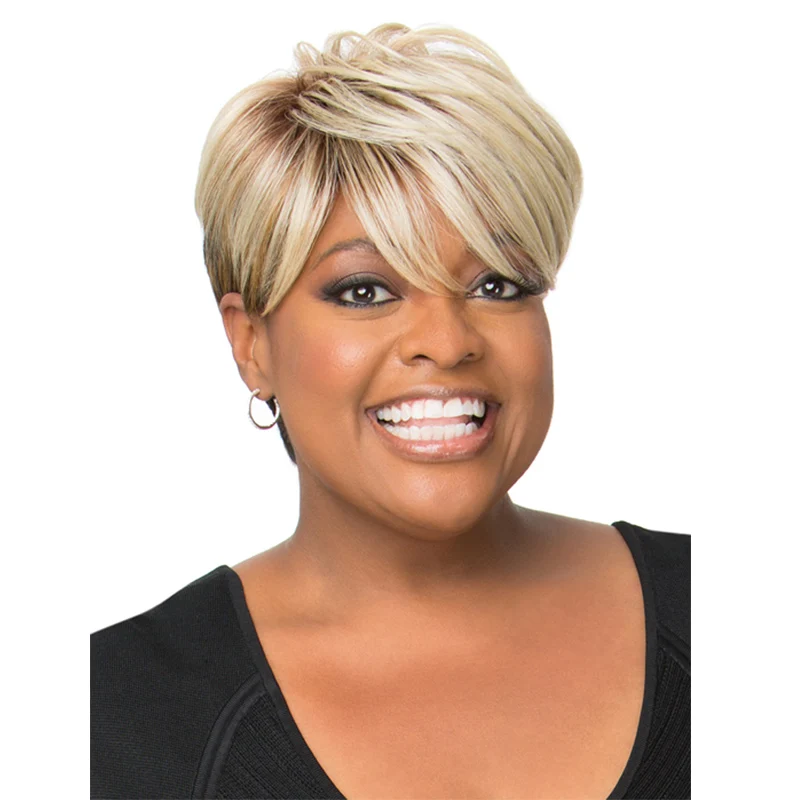 Short Curly Blonde Wig Synthetic Hair Wigs For Black White Women 6