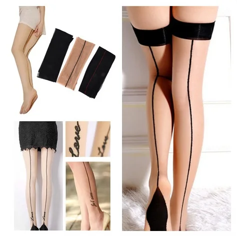 1 Pair Women Sexy Perspective Striped Stockings Thigh High Pantyhose Brace&Support Lady Long Stocking Foot Care