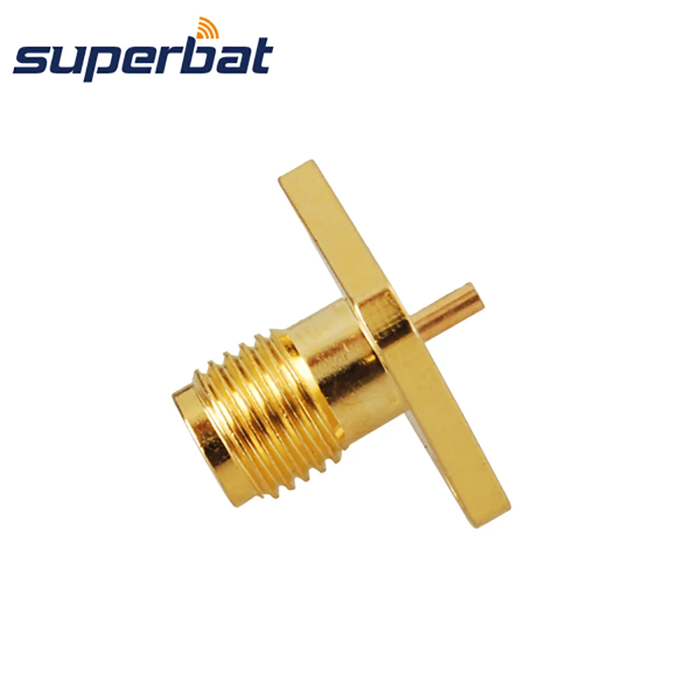 Superbat SMA 4 отверстия шасси Монтажный разъем с паяльной клеммой RF коаксиальный