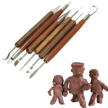 

6pcs Clay Sculpting Set Wax Carving Pottery Tools Shapers Polymer Modeling assorted pottery clay sculpting tools set