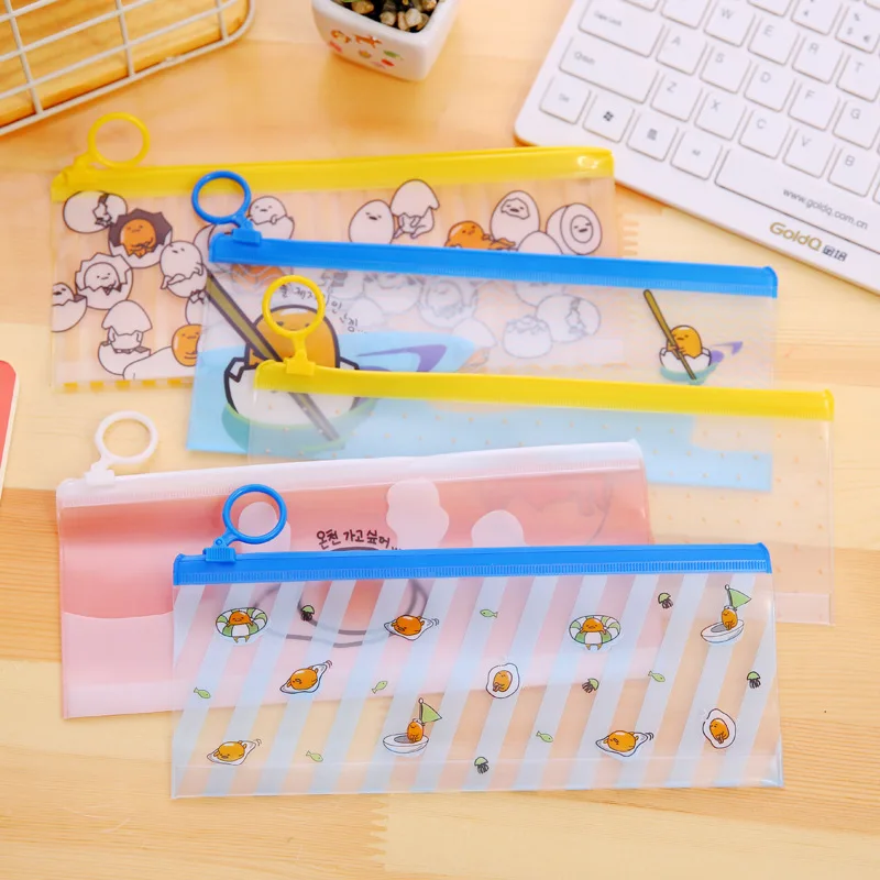 

Kawaii Gudetama Pencil Bag Waterproof Pen Case Holder Big Storage Student Stationery Kids Birthday Gift