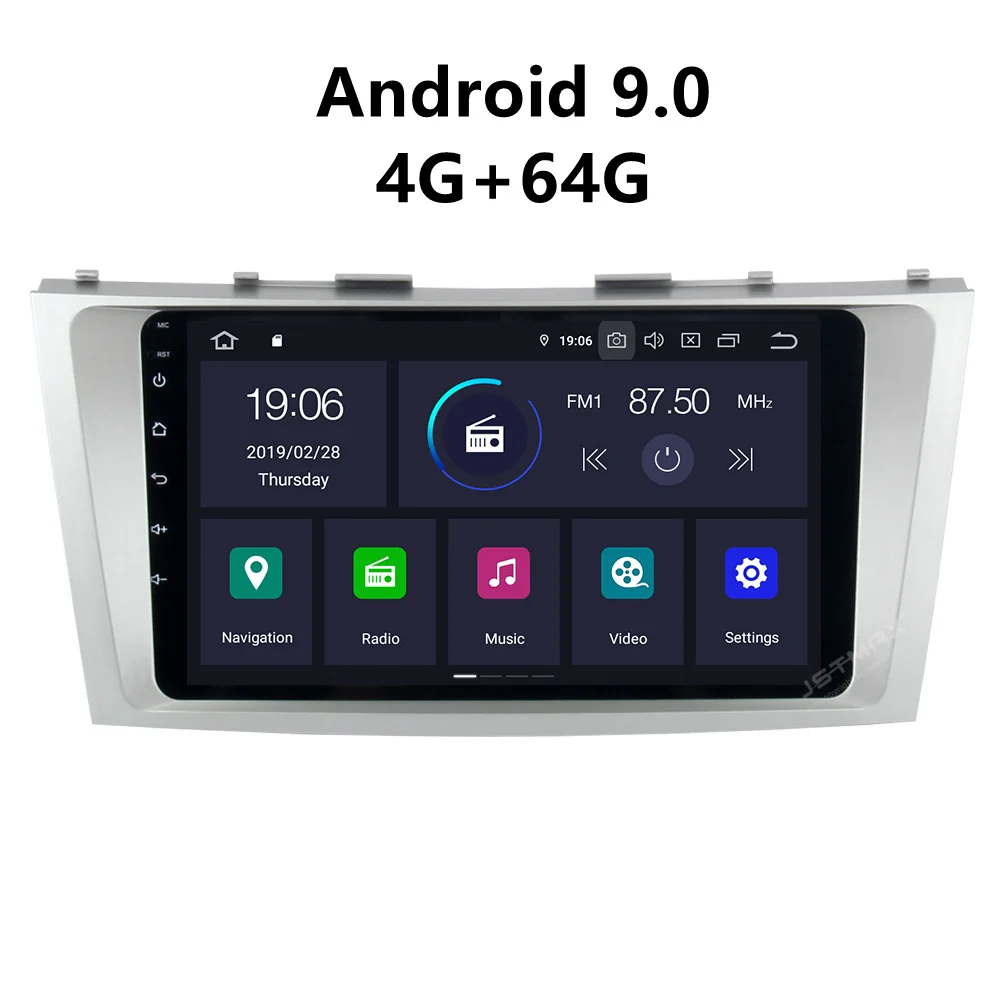 

JSTMAX 9'' Android 9.0 4G + 64G ISP Screen Car Radio Stereo Player For Toyota Camry 40 2007-2011 GPS Navigation