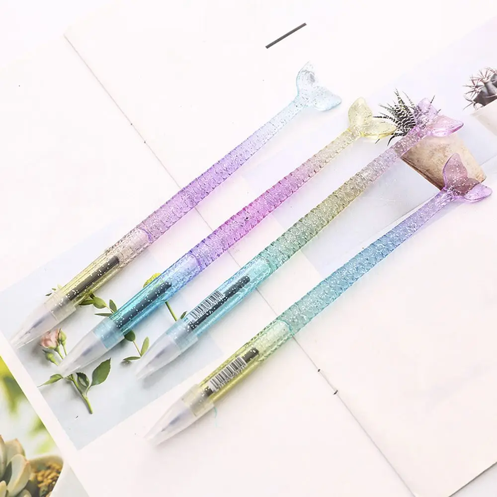 

1pc Cute Pen Mermaid Sparkling Powder Gel Pen 0.5mm Black Ink Signature Pens Escolar School Office Writing Supplies Stationery