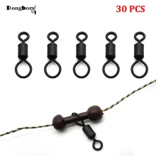 30 шт. большой глаз Вертлюги Великобритания Размер 8 свинцовые Вертлюги Heli-chod Вертлюги матовый черный антибликовый Роллинг Вертлюги Карп рыболовные снасти установки