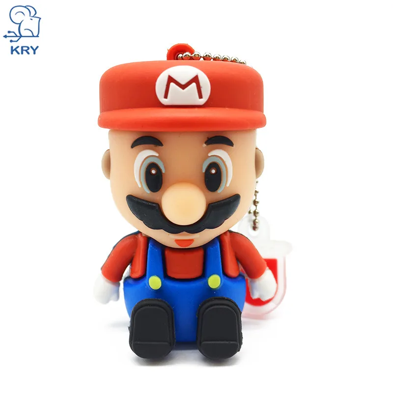 

KRY Mario Cartoon Flash Thumb Drive 2.0 Memory Card 4GB 8GB 16GB 32GB 64GB Pen Driver Bracelet Flash USB Keychain Gift Preferred