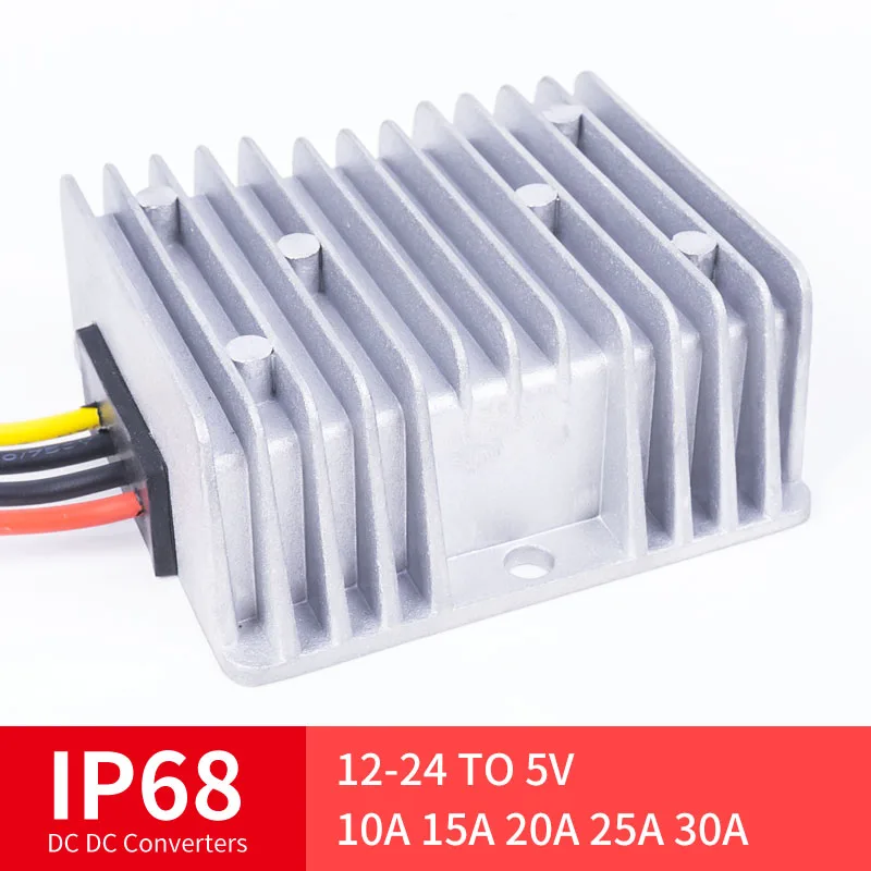 

12-24 TO 5V 10A 15A 20A 25A 30A High Quality DC Converter Step-Down DC Voltage Regulator Voltage Mutual, Suitable for Automot