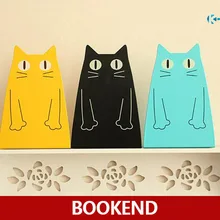 Книжные концы с мультяшным котом, три цвета на выбор, настольный книжный Органайзер с кошкой