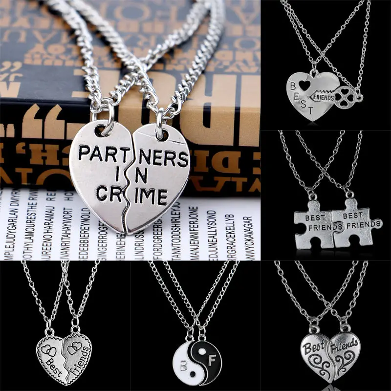Corazón remolque amistad cadenas I love you puzzle socios cadenas de dos piezas