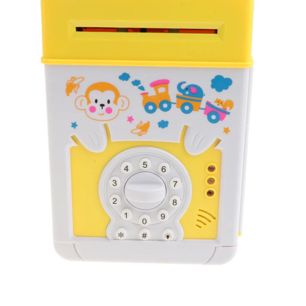 Electronic Password Piggy Bank for Kids Girls Boys Mini ATM Coin Cash Money Saving Box Pretend & Banking Toy Kid Gifts - Monkey