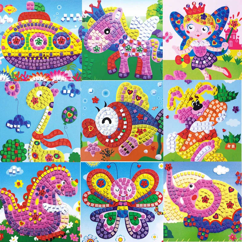 

MrY DIY Cartoon Baby Kids Puzzle EVA Foam Mosaic Stickers Art Crystal Sticker Colorful Creative Children Baby Educational Toy