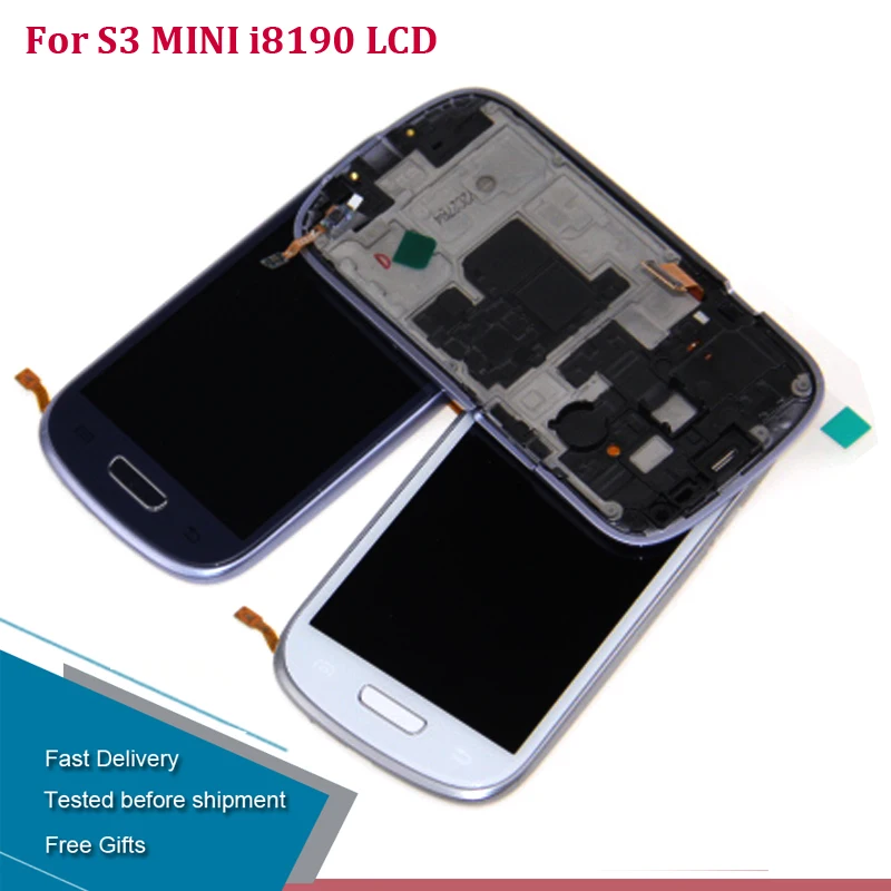 

Good Work Digitizer Touch Screen Full Assembly Replacement For Samsung Galaxy S3 Mini i8190 LCD With frame