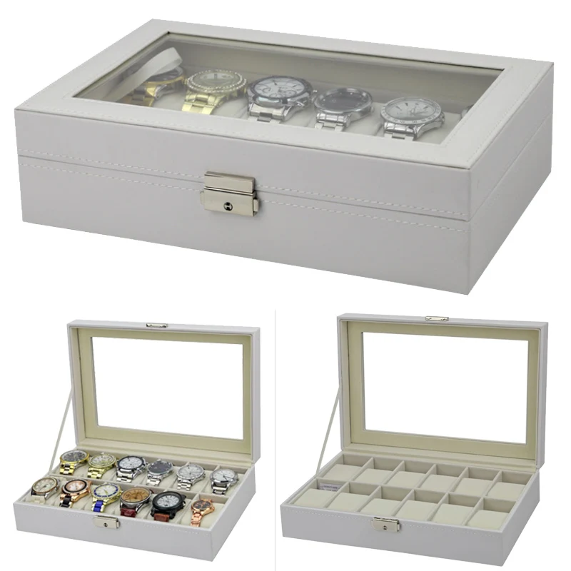 

12 Grids Handmade Watch Box Clock Box Watch Case Time Box for Watch Holding