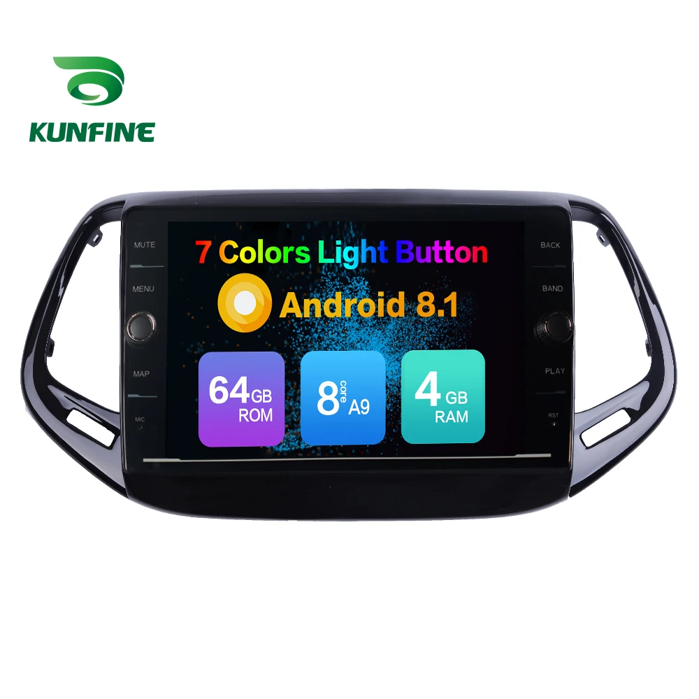 Flash Deal Octa Core ROM 64GB Android 8.1 Car DVD GPS Navigation Player Deckless Car Stereo for Jeep Compass 2017 Radio Head Unit Wifi 4G 2