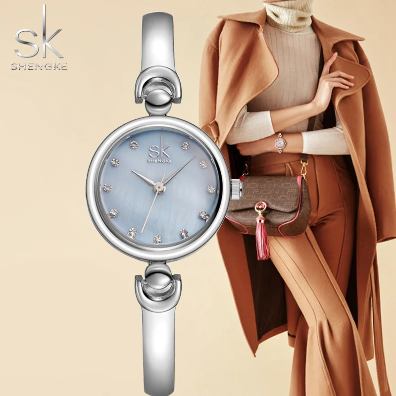 SK брендовые ЖЕНСКИЕ НАРЯДНЫЕ Часы Montre Femme с кожаным ремешком, модные кварцевые часы, аналоговые наручные часы, женские часы Reloj Dama