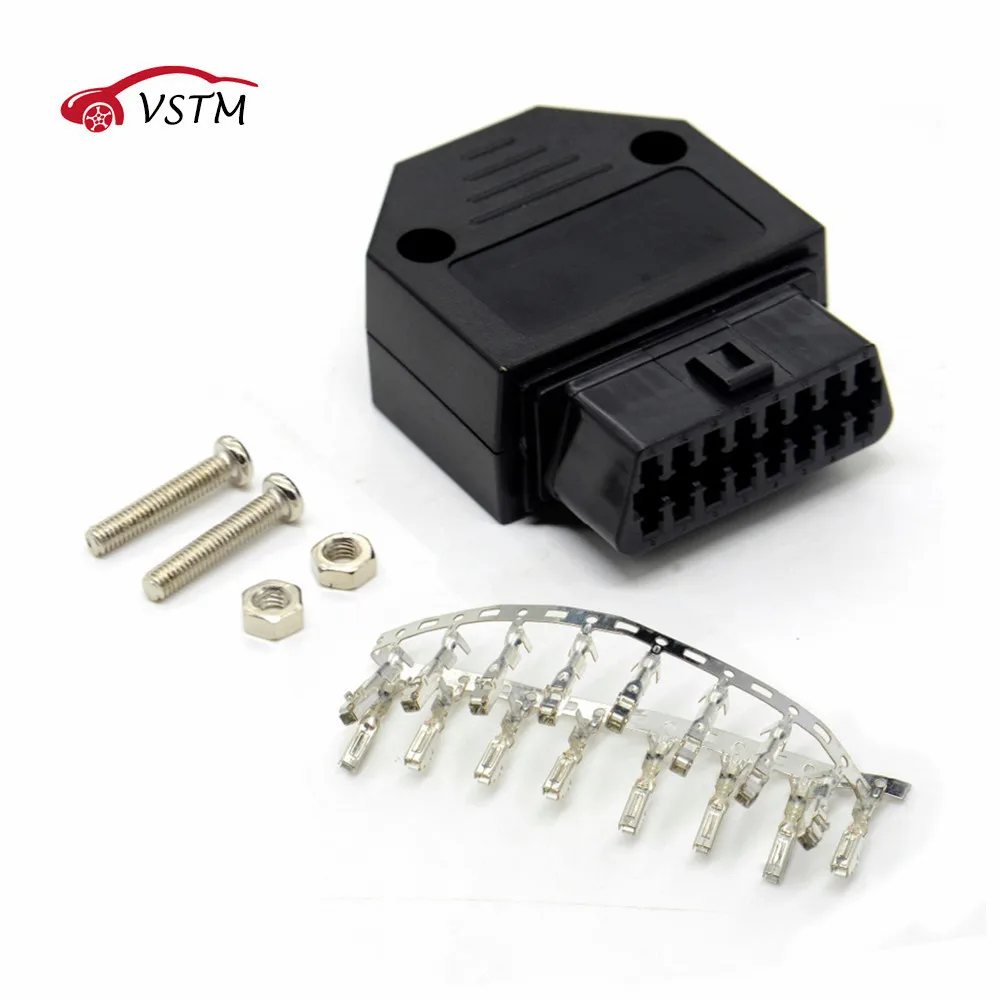 

Universal OBDII OBD2 16Pin Female Connector OBD II Female Plug Adapter OBD 2 Connector With Enclosure