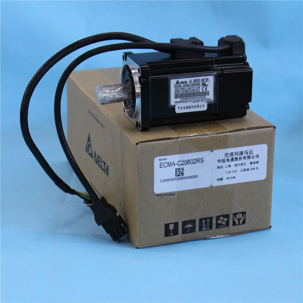 200W 0.64NM 3000rpm Servo Motor AC 220V Delta Motor Servo ECMA-C20602RS with Keyway & Oil Seal New 200W 0.64NM 3000rpm Servo Motor AC 220V Delta Motor Servo ECMA-C20602RS with Keyway & Oil Seal New