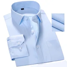 Мужская официальная деловая Рабочая Рубашка для жениха, одноцветная Базовая рубашка с длинными рукавами/хлопок, многоцветные высокого качества топы больших размеров