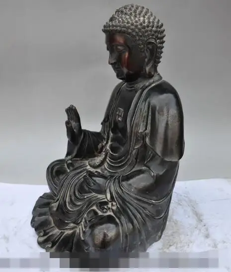 

S2774 15"old china tibet buddhism pure purple bronze sakyamuni Tathagata buddha statue