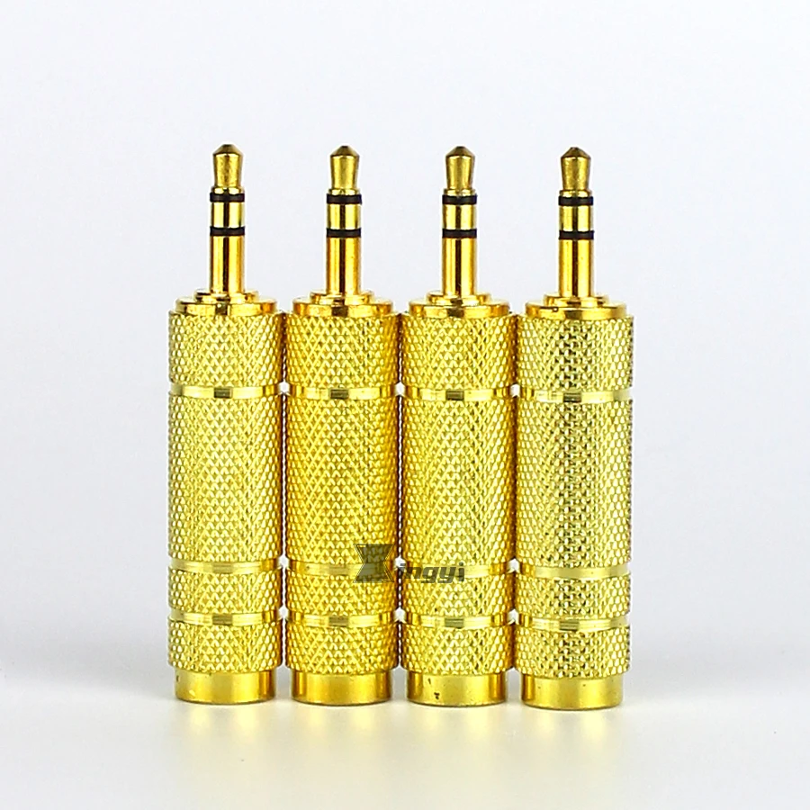 

4Pcs Metal 1/8 3.5mm Male to 6.5mm 1/4 Female Plug Stereo Audio 3.5 mm Jack Adapter For Computer PC Dynamic Microphone Headphone