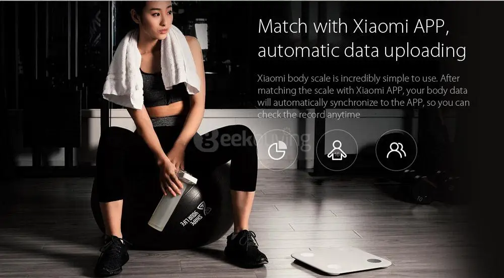 Xiaomi Mi Body Fat Scale Bluetooth 4.0 LED Display for Android iOS - White