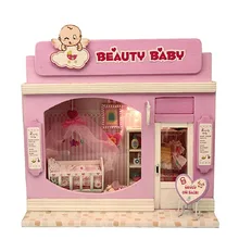 Миниатюрный деревянный кукольный домик, игрушка ручной работы, подарок на день рождения для детей, подарок на день рождения, кукольные домики, кукольный дом, мебель, Miniatura beauty Baby