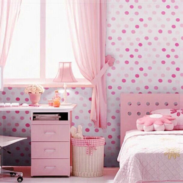 Vinyl Self Adhesive Wallpaper Cute Dots Bedroom Background Wall Papers Pink Blue Waterproof For Home Decoration 0 45 10 M Roll T Wall Papers Of Love Paper Shearpaper Liner Aliexpress