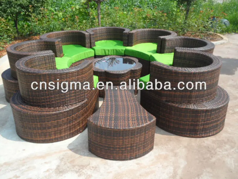 Элегантный набор диванов из синтетического ротанга в форме цветка|rattan set|set sofaset 2 |