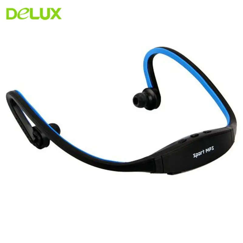 Delux Sport MP3 Player Music Running Headphone Earphone Headset with TF Card Slot MP3 Music Player with USB Charge Cable