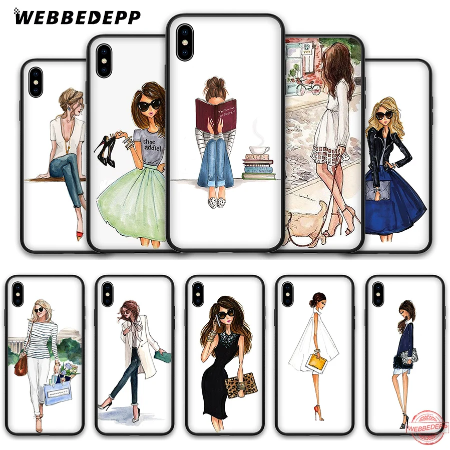 WEBBEDEPP красивый дорожный Мягкий силиконовый чехол для девочек-бикини iPhone 8 7 6S 6 Plus 11
