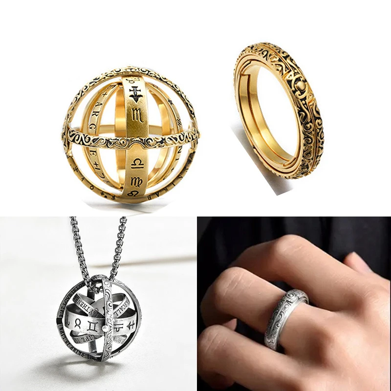2-PCS-Astronomical-Sphere-Ball-Ring-Cosmic-Finger-Ring-Couple-Lovers-Ring-Astronomical-Ring-Unfolding-is