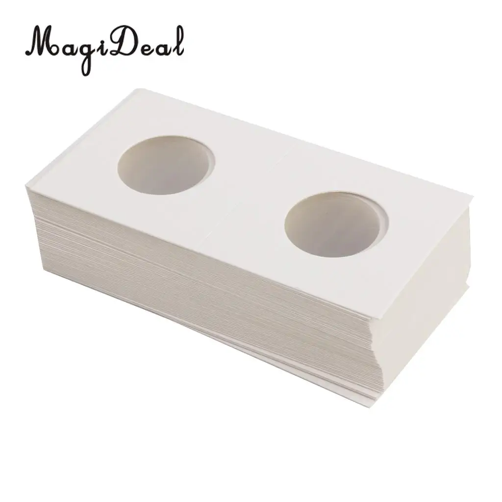 100X Cardboard Coin Holders Flips Mylar Coin Collection Supply 20.5/26.5mm White