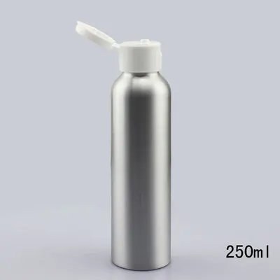 Раскладушка крышка тонер бутылка для леди косметический парфюм алюминиевые бутылки многоразового использования маленькие Большие Металлические Пустые контейнеры для шампуня - Цвет: 250ml White Cap
