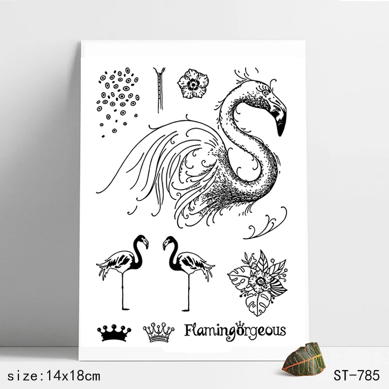 

ZhuoAng Big flamingo Clear Stamp Seal for DIY Scrapbooking Photo Album Card Making DIY Decoration Supply