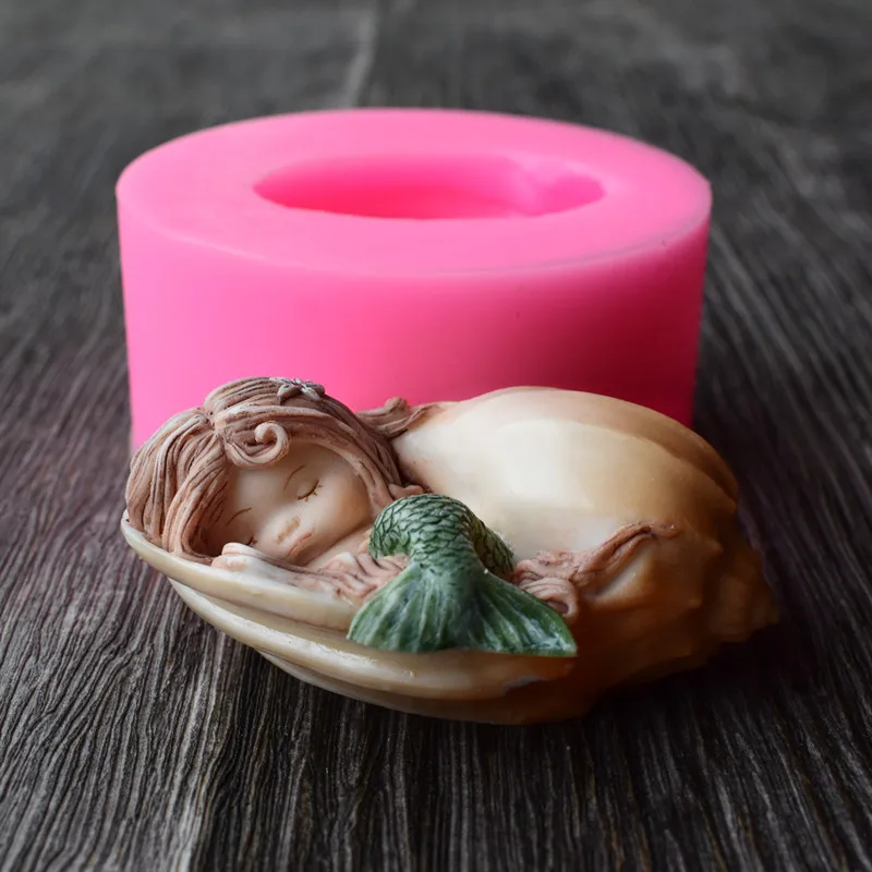 

Shell Mermaid Fairy Silicone Soap Mold Clay Candle Molds Sleep Angel Baby Fondant Cake Decorating Kitchen Bakeware SQ17205