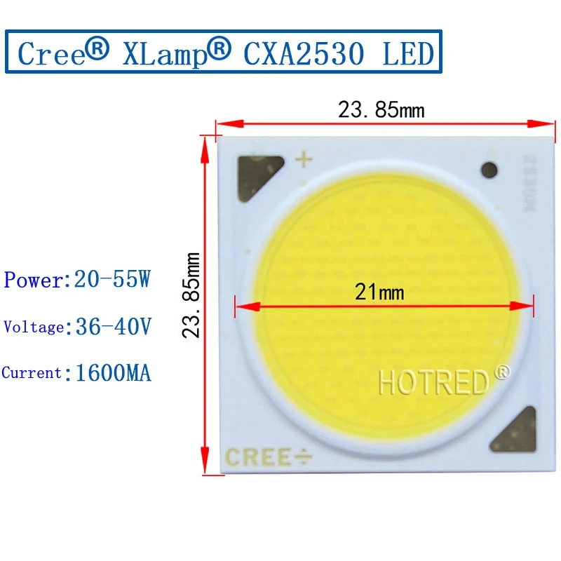 2 шт. Cree CXA 10 Вт CXA1304, 15 Вт CXA1507, 24 Вт CXA1512 65 Вт CXA2530 Холодный/теплый белый 5000 К, 3000 К COB Led XLamp чип светильник