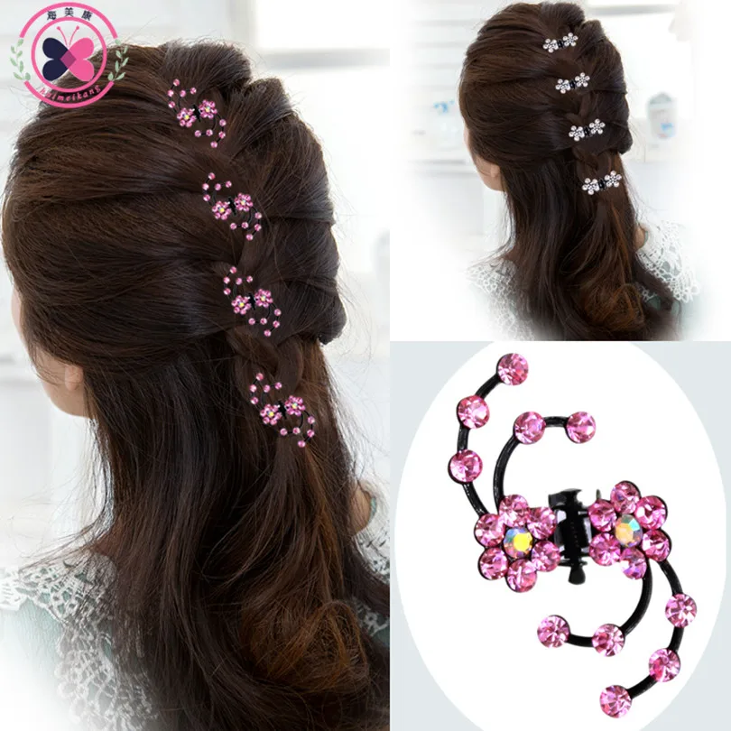 Haimeikang, новая мода, 6 шт., заколки для волос с кристаллами и снежинками для девочек, заколки для волос, головные уборы, стразы, заколки для волос, аксессуары для волос