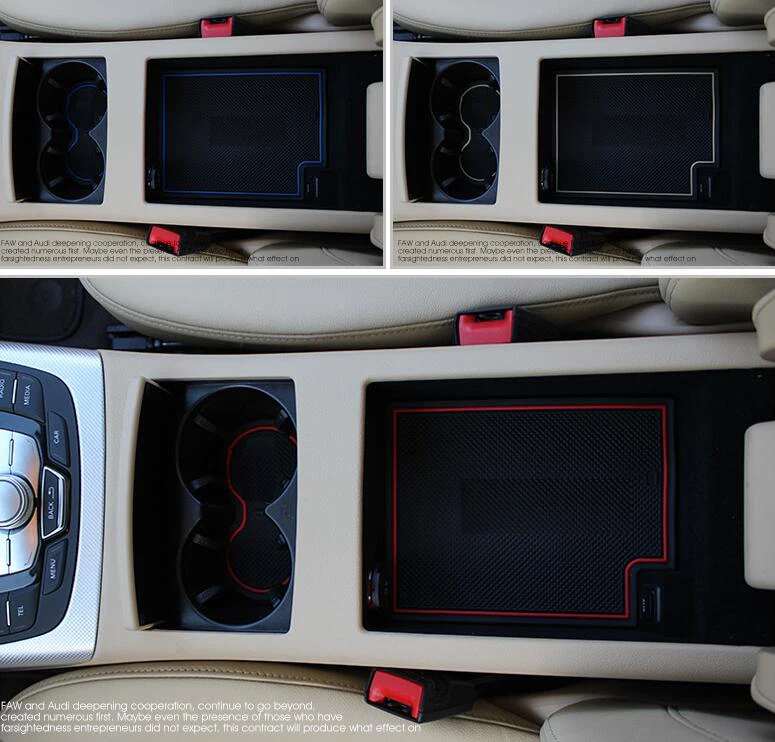 

For Audi 2016 to 2017 A6L Accessories,3D Rubber Car Mat Car Anti Slip Mat, Non-slip Mats Interior Door Pad/Cup Mat