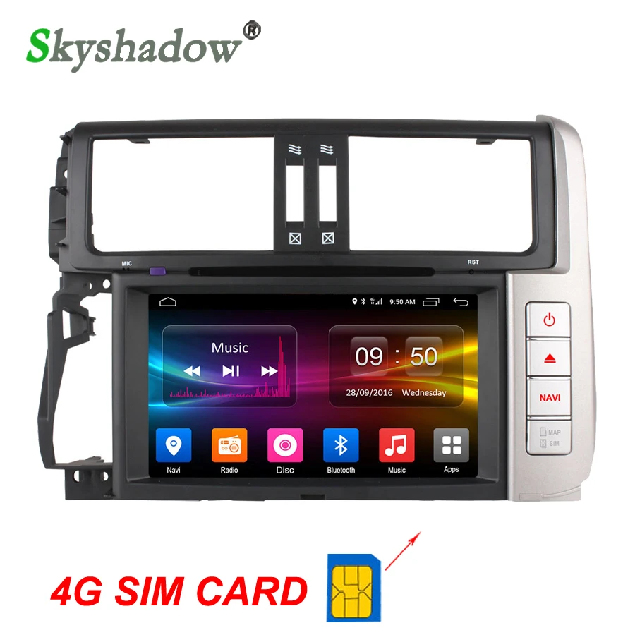 Ownice c500 8 Core 32 ГБ ROM 4 Г SIM 2 RAM Din Android 6.0 Автомобильный DVD радио GPS wifi блютуз для Toyota Land
