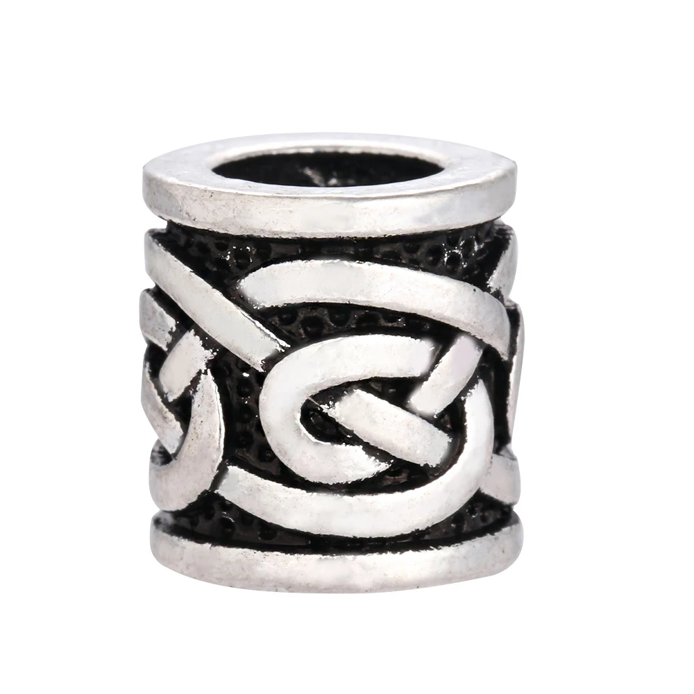 

Retro Norse Viking Runes Knot Bead Hair Beard Beads Findings Antique Silver Bead for Jewelry Making for Bracelet Necklace DIY