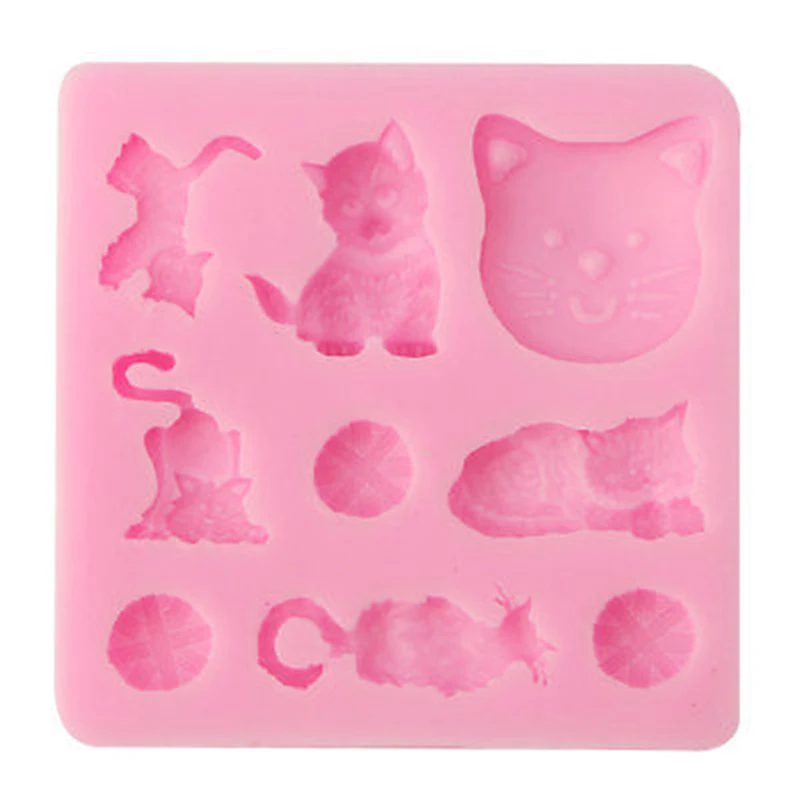 

1pc 3D Cat /Leaf shape Chocolate Candy Jelly Fondant Cake Tool Silicone Mold Baking Pan Bakeware