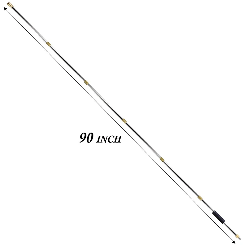 90 дюймов, универсальный набор палочек для мытья автомобиля, удлинитель для мойки, запасная насадка, мощная шайба, 1/4 дюймов, резьба Qu