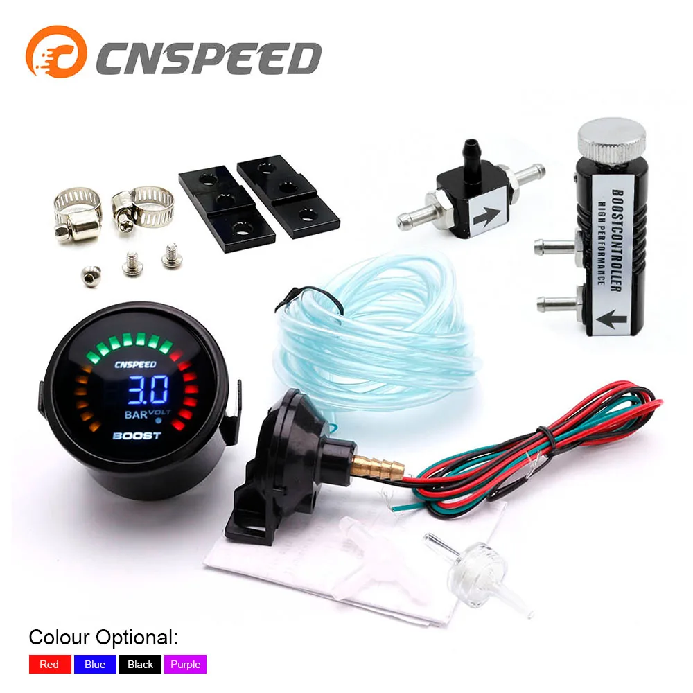

CNSPEED 2"52mm 20 LED Turbo Meter Boost Gauge Digital Car Meter-1~3Bar Adjustable Auto Turbo Boost Drive Kit 1-30 PSI YC101338