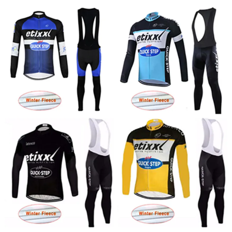 

2019 Bike Sport Wear Super Warm QUICK STEP Cycling Jersey Winter Thermal Fleece MTB Bicycle Clothing Bib Pants Set Ropa Ciclismo