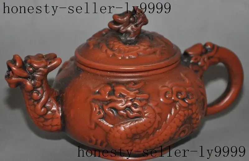 zisha teapot Chinese yixing zisha pottery carved dragon beast statue