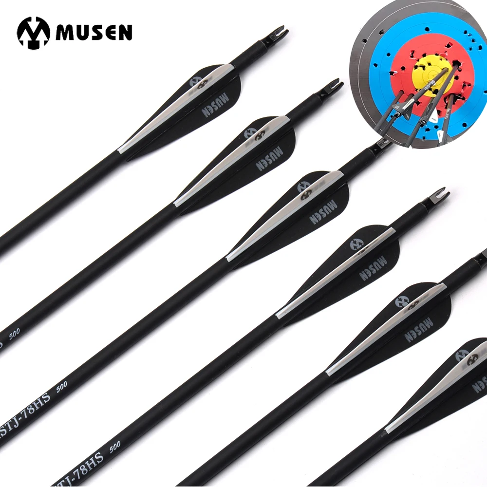 Online 28 30 zoll 6 12 24 teile los Wirbelsäule 500 Carbon Pfeil mit Schwarz und Weiß Farbe für Recurve  verbindung Bögen Bogenschießen Jagd