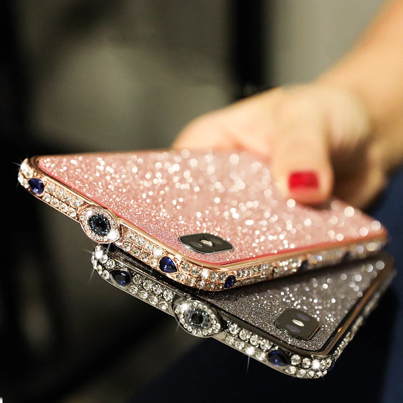 Роскошный Блестящий Алмазный бампер для Iphone XS XR XSMAX 8 7 6 6s plus Модный чехол с