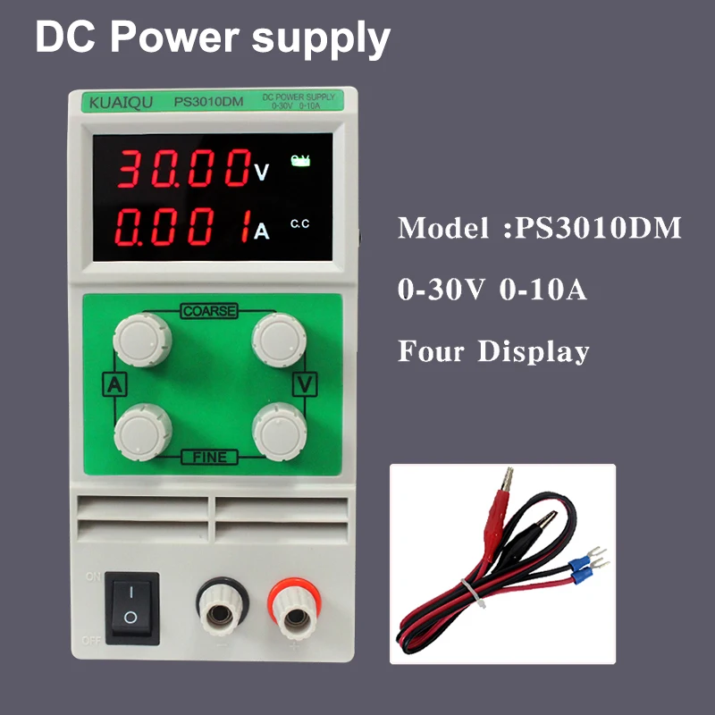 

Adjustable School laboratory Power Supply,Digital Variable Voltage regulator 30V 10A 0.01V 0.001A Four display DC Power supply